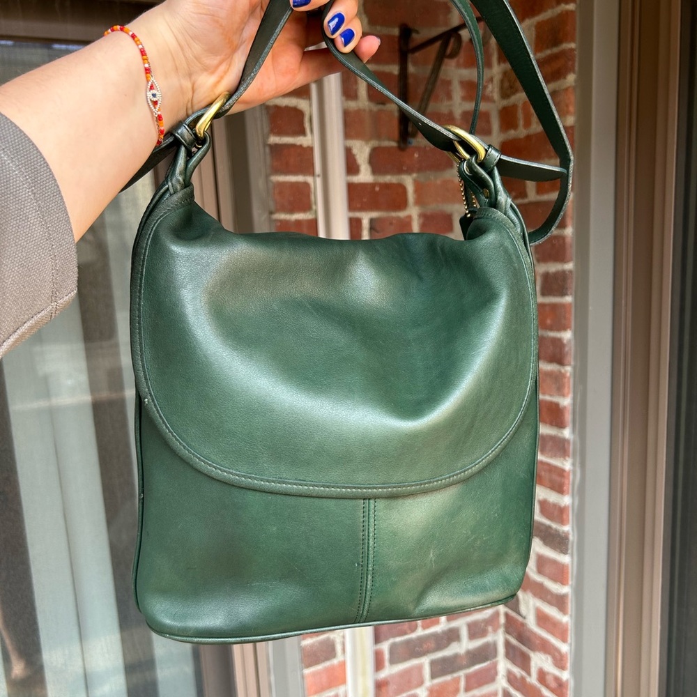 Vintage coach Whitney bag style 4115 bottle green leather retro y2k 90s summer - Picture 2 of 13